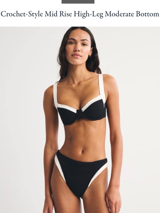 Abercrombie & Fitch Other - Abercrombie & Fitch Black and Cream Crochet-Style Bikini Set